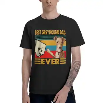 Mænds Greyhound Far, Fars Dag Gave T-Shirt Streetwear Whippet Mynde Hund Elsker t-shirt kortærmet T-Shirt i Bomuld Tee
