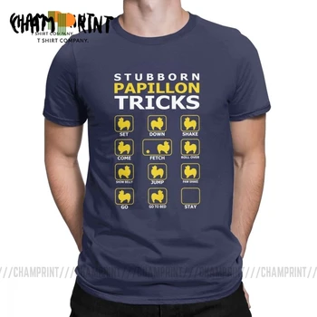 Mænds Stædige Papillon Hunde Tricks Sjove T-Shirt med Vintage Crewneck Korte Ærmer Tøj Bomuld t-Shirts Sjove Grafiske T-Shirt