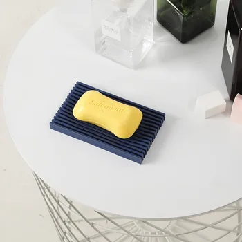 Nanjibao Kreative Afløb Soap Box Silikone Sæbe Hylde Gratis Perforeret Badeværelse Sæbe Opbevaring, Non-Slip Sæbe Holder Tpr Sæbe Bakke