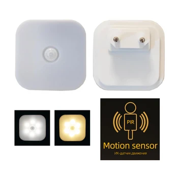 Nat Lys Med EU Stik Smart Motion Sensor LED Nat Lampe Hjem Trappe Skab Midtergangen WC sengelampe Til Gangen Vej A5