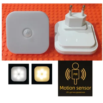 Nat Lys Med EU Stik Smart Motion Sensor LED Nat Lampe Hjem Trappe Skab Midtergangen WC sengelampe Til Gangen Vej A5