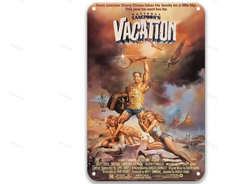 National Lampoon ' s Vacation (1983) Gamle Fürn Metal, Tin Tegn Film Horror Film Plakat til Køkken 8x12 Cm