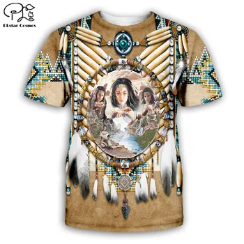 Native Indian/Bære 3d-over Trykt mænd t-shirt hip hop Mode kortærmet sommer streetwear t-shirt Unisex toppe style-3