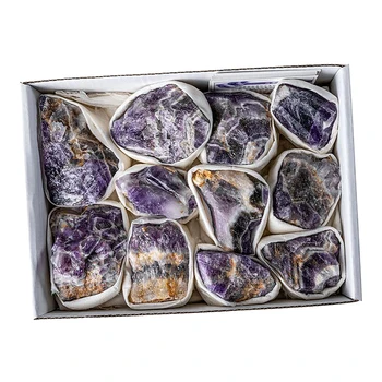 Natural Amethyst Quartz Crystal Black List Daemon Bld Står Dekoration Gemstone Prøver