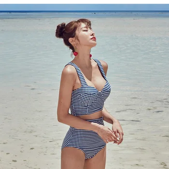 NATUREN ARMOUR nye koreanske version af høj talje sexet bikini frisk samlet brystet trekant delt badedragt to stykke badetøj til kvinder