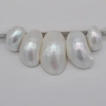 Naturlig Hvid Perle Shell Vedhæng Smykker Perle Strand 5PCS S182