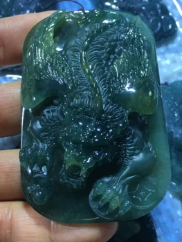 Naturlige 7A Myanmar jade Handcarved jade tiger grøn jade, jade vedhæng halskæde mænd vedhæng smykker jade halskæder