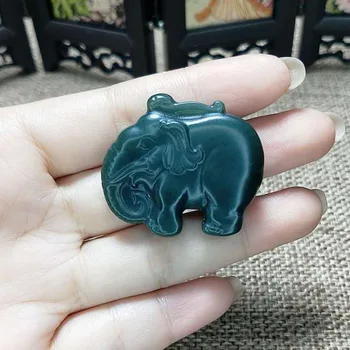Naturlige Hetian Jade Baby Elefant Vedhæng til Både Mænd Og Kvinder.