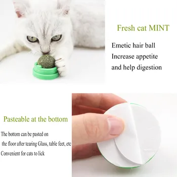 Naturlige Katteurt Mint Slikkepind Bolden Pirring Toy Molar Holde Sig For Kat Bold Legetøj Til Katte, Killinger Øge Drikkevand Hjælpe Værktøj