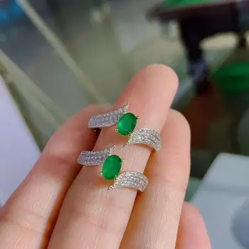 Naturlige og Virkelige smaragd ring forslag ring 925 sterling sølv Fine smykker Til mænd og kvinder
