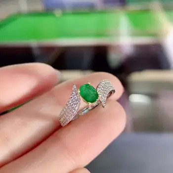 Naturlige og Virkelige smaragd ring forslag ring 925 sterling sølv Fine smykker Til mænd og kvinder