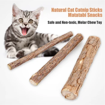 Naturlige Sikker Kat Katteurt Træ Rengøring Af Tænder, Tygge Pinde Snacks Molar Toy Stick For Kæledyr Killing / Kat