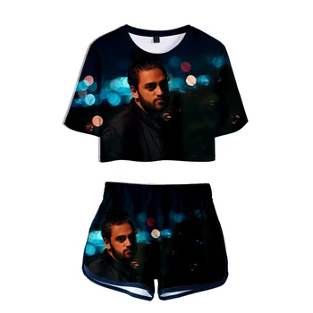 Navlen T-shirt damer jakke shorts sæt ali gatie cool 3D-print mønster sommeren hip-hop street pige casual to-piece suit