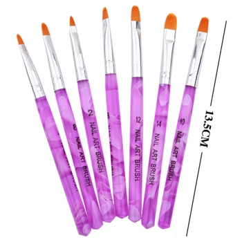 Negle Børster HNM 7Pcs Akryl nailart Pen Tips UV-Builder Gel Maleri Pensel Manicure Sæt Negle Værktøjer Nail Art & Værktøjer