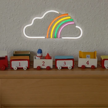 Neon Cloud Regnbue Lys,Acryl Skilt LED-Lys til Væggen,Kids Soveværelse Kunst, Indretning,Æstetik, Indretning Lampe til Hjemmet