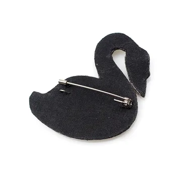 New høj kvalitet Swan pin-badge i Metal, silke håndlavet broderi badge Tøj, hat, taske badges