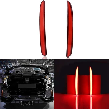NewCar LED Bageste Kofanger Tåge Lampe bremselys Dynamisk blinklyset Reflektor for Honda Civic Type R 2016-2018