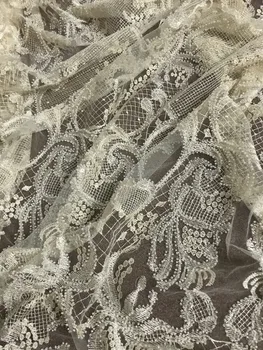 Nigerianske blonde stof, med perler af høj kvalitet ZH-1186 afrikanske net lace fabrics behagelig blonde stof