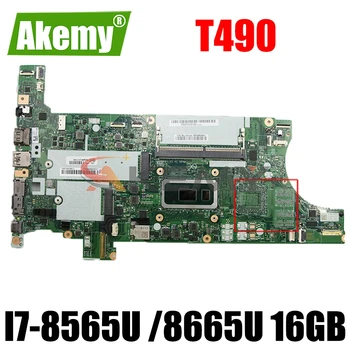 NM-B901 Til Lenovo ThinkPad T490 laptop bundkort med CPU I7-8565U /8665U 16GB RAM PELS 02HK945 02HK924 test arbejde