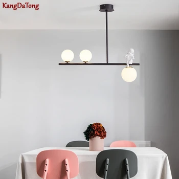 Nordisk Angel LED Lysekrone La Lampe Moderne Enkel Strip Stue Spisestue Minimalistisk Dining Room Decoration Lampe