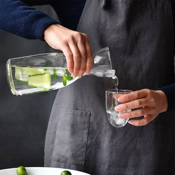 Nordisk Gennemsigtigt Glas Pot,Glas Blomst Te Enkel Kop Juice,Varme-Resistente Kande Koldt Vand,Koldt Vand,Elkedel, 600 Ml