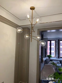 Nordisk glans pendente armatur suspendu træ soveværelse restaurant vedhæng lys hængende lampe deco-maison