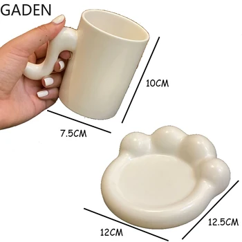 Nordisk Keramik-Krus Kreative Cat Scratch Coaster Husstand Kaffebæger Stue Drinkware Sofabord Udsmykning Tilbehør