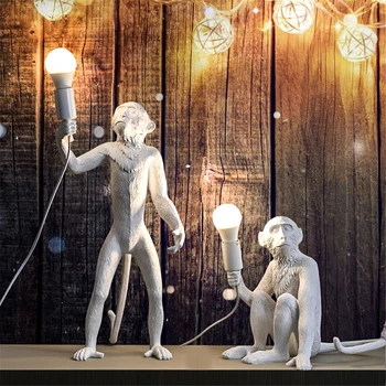 Nordisk Kunst-Harpiks Abe E27 Led Bordlampe Kreative Undersøgelse Læselampe Soveværelse Sengen Stuen Interiør Dekoration Belysning