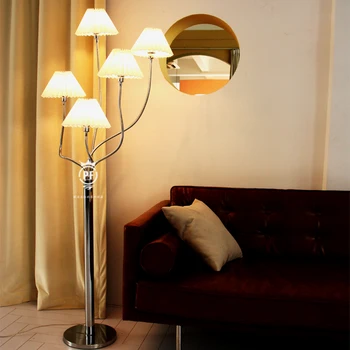 Nordisk LED gulvlampe Moderne Stativ Metal Gulv Lamper til stuen Soveværelse E27 Stå Lys Hjem Værelse Dekoration Lys Armatur