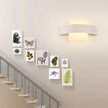 Nordisk Månen Halv-buet smedejern LED væglampe Enkelt Akryl бра Runde, rektangulære indendørs sengen soveværelse indretning væglampe
