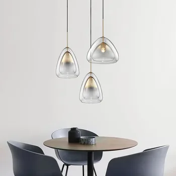 Nordisk restaurant Vedhæng lys moderne enkel luksus glas post-moderne og kreative bar og butik sengen pendel