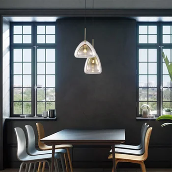Nordisk restaurant Vedhæng lys moderne enkel luksus glas post-moderne og kreative bar og butik sengen pendel
