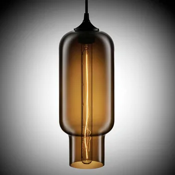 Nordisk Retro Vintage Loft Amerikansk Country Farve Glas Kreative Edison Pendel Køkken Spisestue Home Decor Belysning