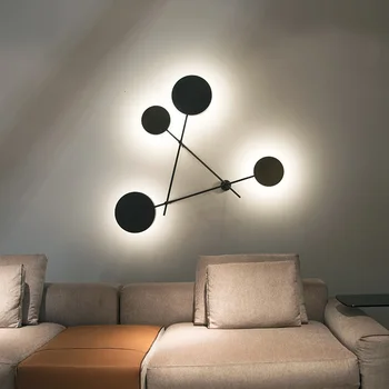 Nordisk stue væglampe, moderne og indgået personlighed cirkulære korridor LED designer soveværelse væg lampe