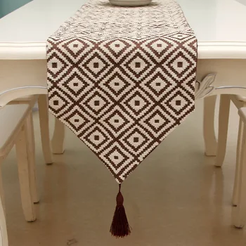 Nordisk tyk bomuld og linned på moderne minimalistisk geometrisk mønster diamant gitter, sofabord, TV-kabinet tabel bunting klud