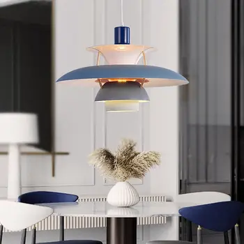 Nordisk Vedhæng Lys Farverige Hanglamp Til Spisestue, Stue, Køkken, Bar Deco-E27 Armatur Suspension lamper