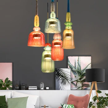 Nordiske Køkken Farverige LED Vedhæng Lys Loft Indendørs Hængende Lampe Belysning til stuen Hængende Lamper Hjem lamper