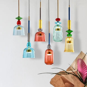 Nordiske Køkken Farverige LED Vedhæng Lys Loft Indendørs Hængende Lampe Belysning til stuen Hængende Lamper Hjem lamper