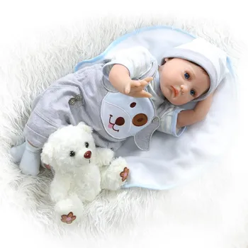 NPKCollection Bebe Genfødt Gemeos Naturtro Silikone Reborn Baby Doll 22inch Boneca Reborn Dukker til Piger Juguetes Brinquedos