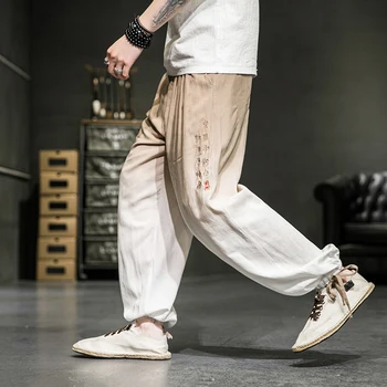 Ny Bomuld Mænds Bukser Bukser Broderi Streetwear Hiphop Sweatpants Mandlige 2021 Overdimensionerede Mode Kvinde Harem Bukser 5XL