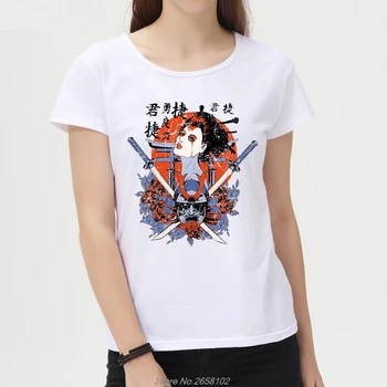 Ny Japansk Geisha Design Kvinders mode Trykte T-Shirt kortærmet Dame Slim T-shirt Cool Toppe/t-stykkerne, Harajuku Streetwear