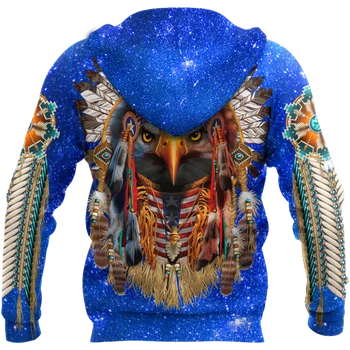 Ny Mode 3D-Hoodie Indfødte Indiske Eagle Mønster Udskrivning Sweatshirt Unisex Harajuku Casual Zip Hoodies MZ0617