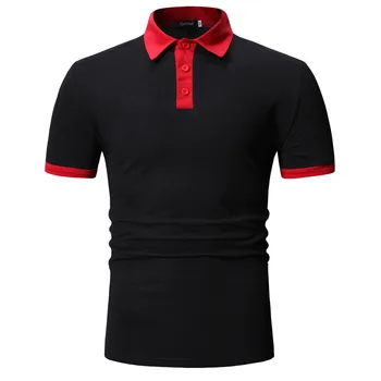 Ny Mode Personlighed Mænds Polo Shirts Afslappet Slank Korte Ærmer Patchwork T-Shirt, Top Mand Revers Europæiske Amerikanske ungdom