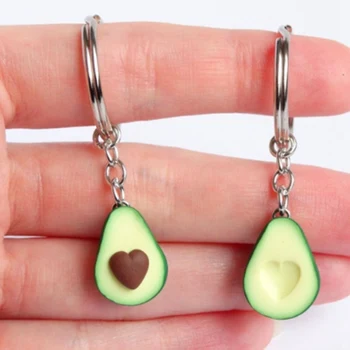 Ny Simulering Frugt, Avocado hjerteformet Nøglering Mode Smykker Gave Til Kvinder
