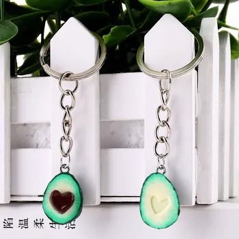 Ny Simulering Frugt, Avocado hjerteformet Nøglering Mode Smykker Gave Til Kvinder