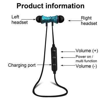 NY Sport Bluetooth Headset Magnetiske Trådløse Hals Hængende Type Hovedsæt Bluetooth-In-ear-Hovedtelefoner er Kompatibel med IOS Android