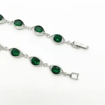 Ny Stil Smukke Grønne Kæde Armbånd Til Kvinder, sterling sølv smykker Julegave Gratis fragt