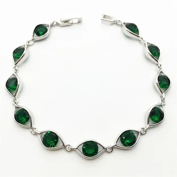 Ny Stil Smukke Grønne Kæde Armbånd Til Kvinder, sterling sølv smykker Julegave Gratis fragt