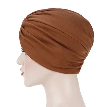 Ny stretch bomuld klud panden på tværs af candy farve base Indiske hat turban hat Kemo hood hovedbøjle Muslimske turban hat