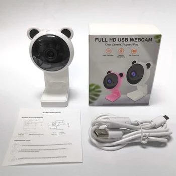 Nye 1080P HD USB-Webcam PC Computer, Laptop, Kamera, Plug and Play Til Live Streaming Online Chat-Undervisning